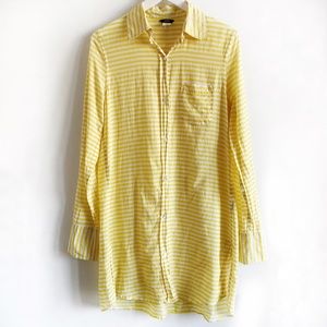 J.Crew Shirt Tunic Dress in Yellow Stripes